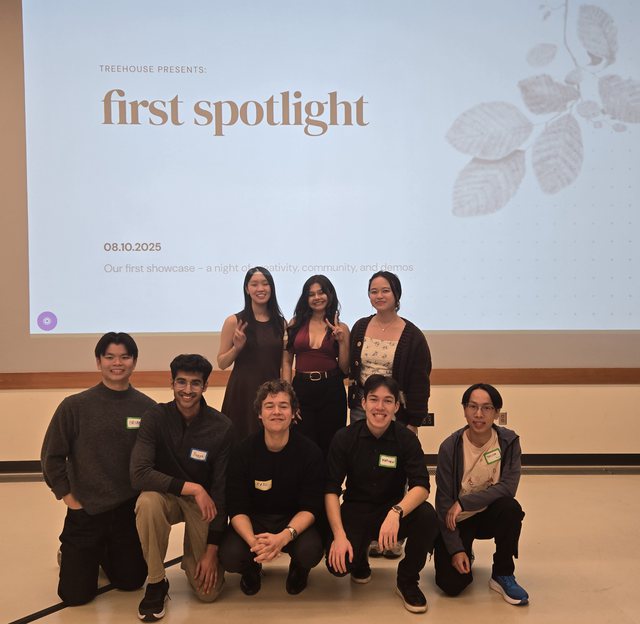 treehouse team in front of the first spotlight screen